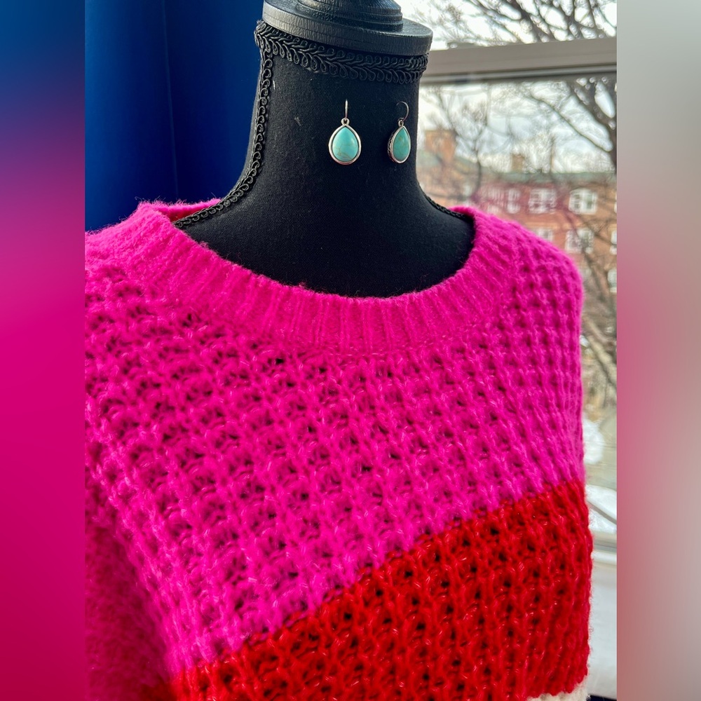 Universal Thread Waffle-Knit Colorblock Sweater - image 7